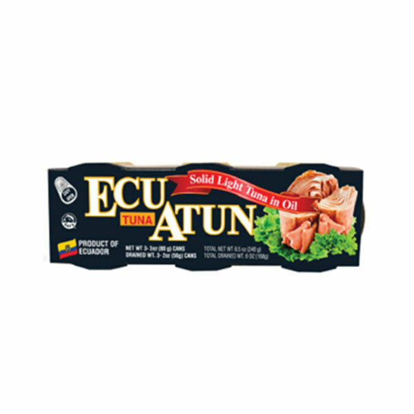Atún Ecuatun en aceite vegetal en presentación de 8.5 oz para comidas familiares y recetas tradicionales.