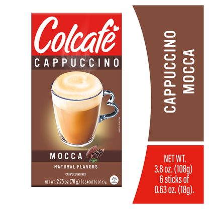 Cappuccino Moka Colcafé con la combinación perfecta de café y chocolate para una bebida cremosa y deliciosa.
