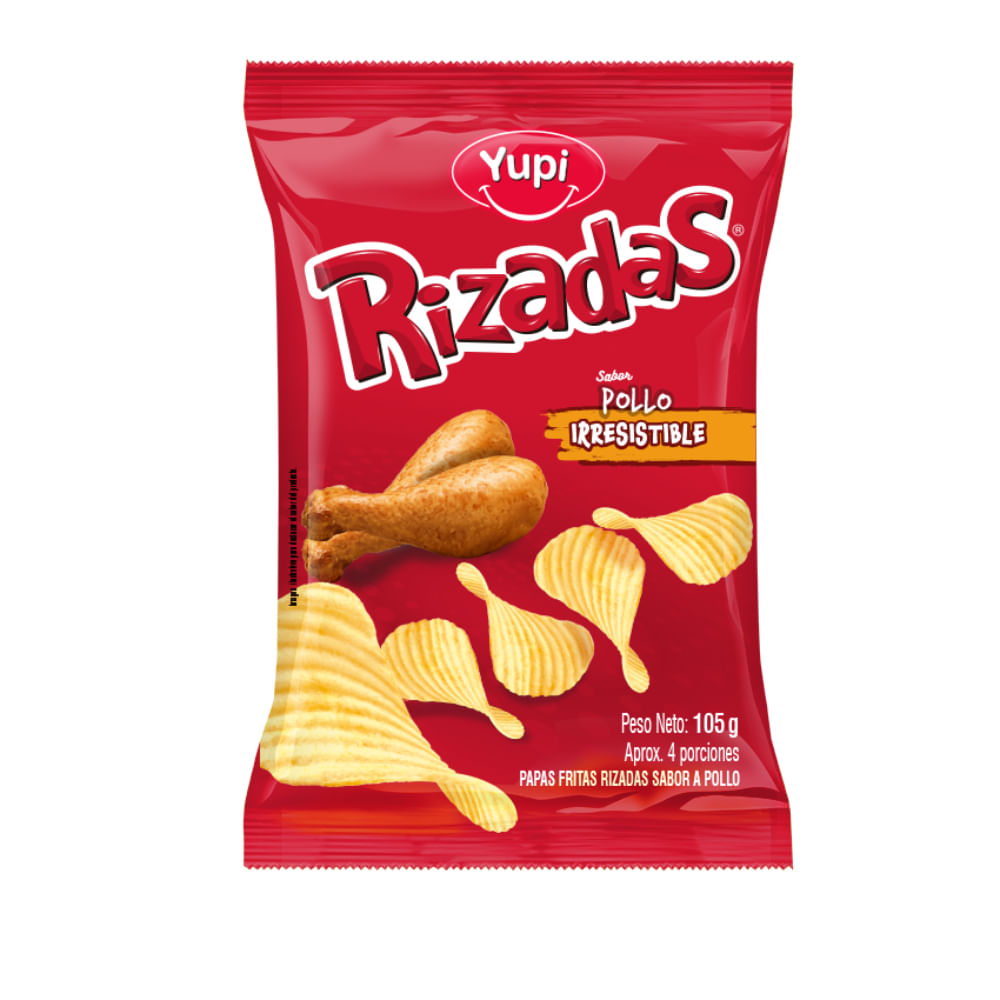 Papas rizadas Yupi sabor natural con textura crujiente ideales para snacks y reuniones.