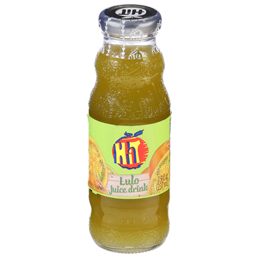 Bebida Hit sabor lulo en botella de vidrio con sabor tropical y presentación individual de 8 oz.