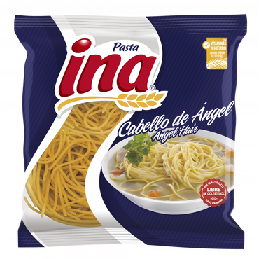 Pasta angel hair fina y ligera para recetas italianas.