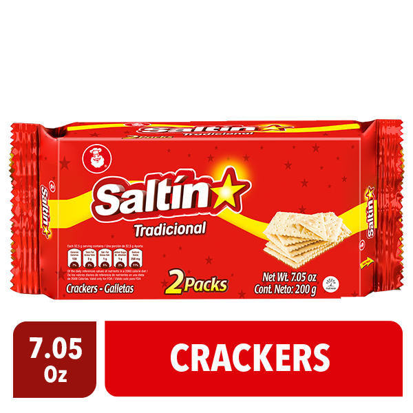 Galletas Saltín Dux con textura ligera y crujiente, ideales para acompañar quesos, sopas y snacks.