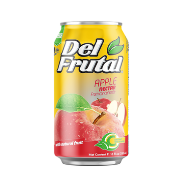 Néctar Del Frutal sabor manzana en lata ideal para snacks y comidas.