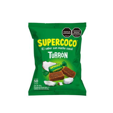 Turrones Supercoco elaborados con coco natural y textura suave en presentación para compartir.