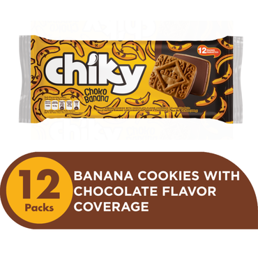 Galletas Choco Banano Chiky con combinación de chocolate y banano.