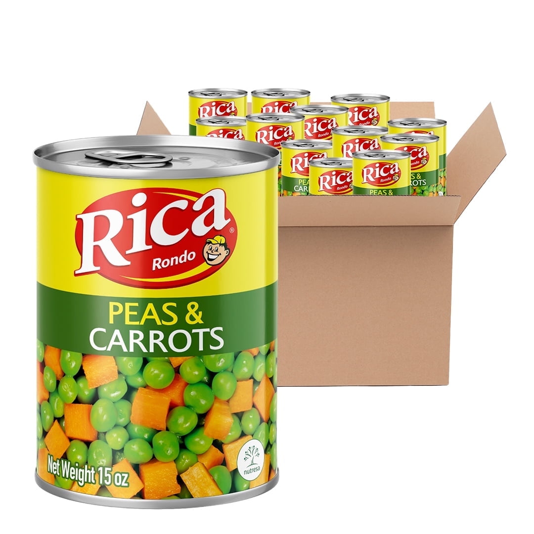 Mezcla de arvejas y zanahorias Rica lista para usar en sopas, ensaladas y acompañamientos.
