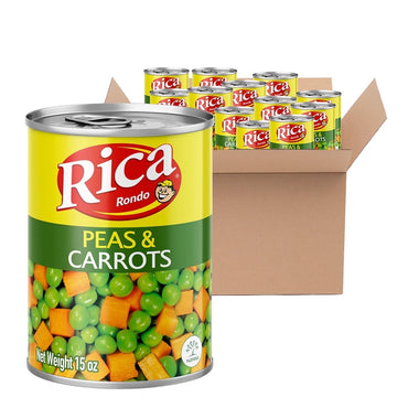 Mezcla de arvejas y zanahorias Rica lista para usar en sopas, ensaladas y acompañamientos.