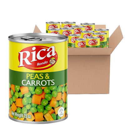 Mezcla de arvejas y zanahorias Rica lista para usar en sopas, ensaladas y acompañamientos.