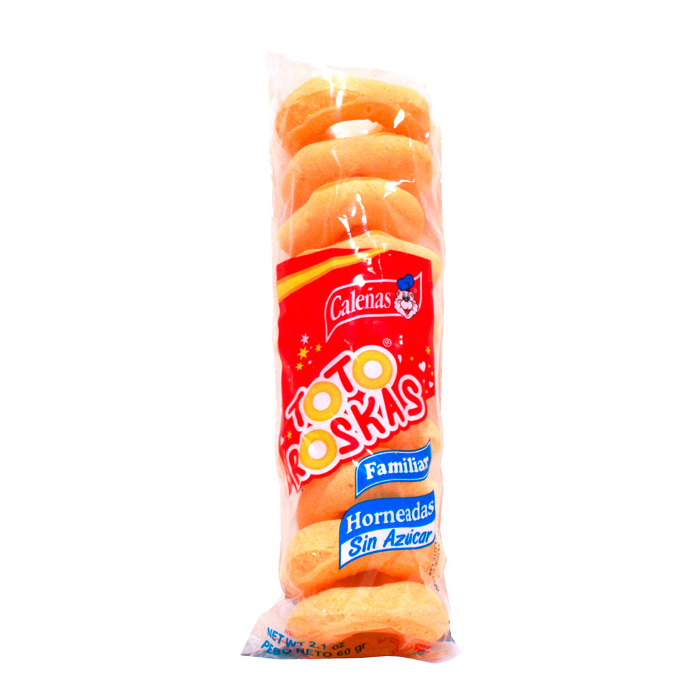 Rosquillas caleñas Toto Roskas con textura crocante ideales para snacks y acompañamientos.