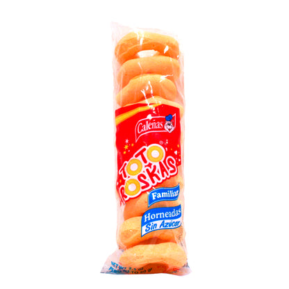 Rosquillas caleñas Toto Roskas con textura crocante ideales para snacks y acompañamientos.