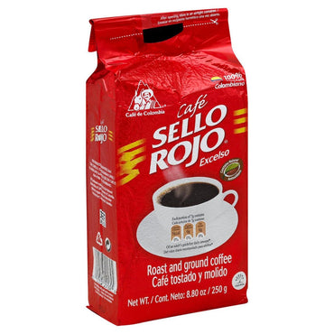Café molido tradicional Sello Rojo elaborado con café colombiano para disfrutar el sabor clásico de cada taza.
