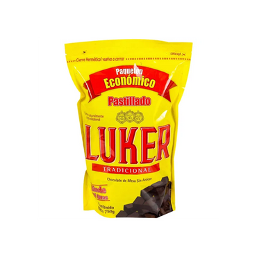 Chocolate Luker sin azúcar en presentación de 750 g ideal para bebidas calientes y preparaciones tradicionales.