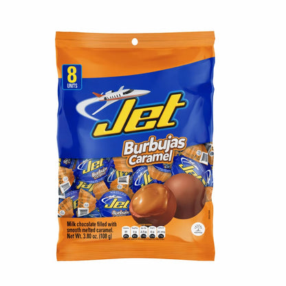 Jet Burbujas Caramelo combina chocolate con una deliciosa experiencia de caramelo y textura aireada.