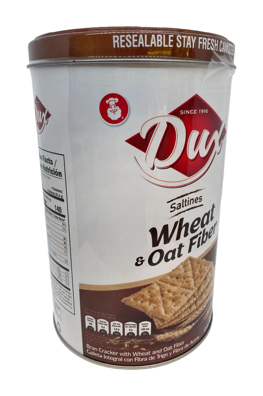 Crackers integrales Dux en presentación familiar de 22.57 Oz ideales para acompañar comidas y meriendas.