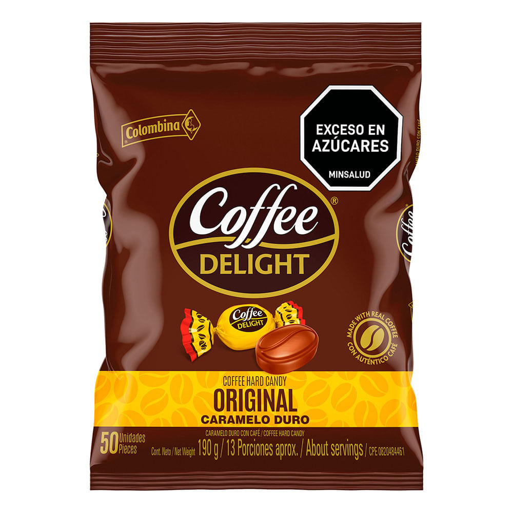 Caramelos duros Colombina Coffee Delight con sabor a café colombiano en presentación para compartir.