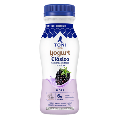 Yogurt Toni sabor mora refrescante y listo para consumir.