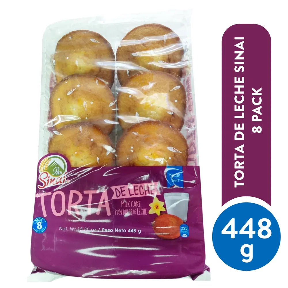 Paquete de tortas de leche individuales ideales para compartir y meriendas.