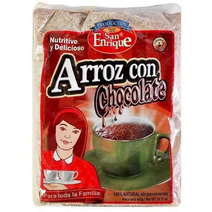Mezcla tradicional de arroz con chocolate para bebidas calientes.