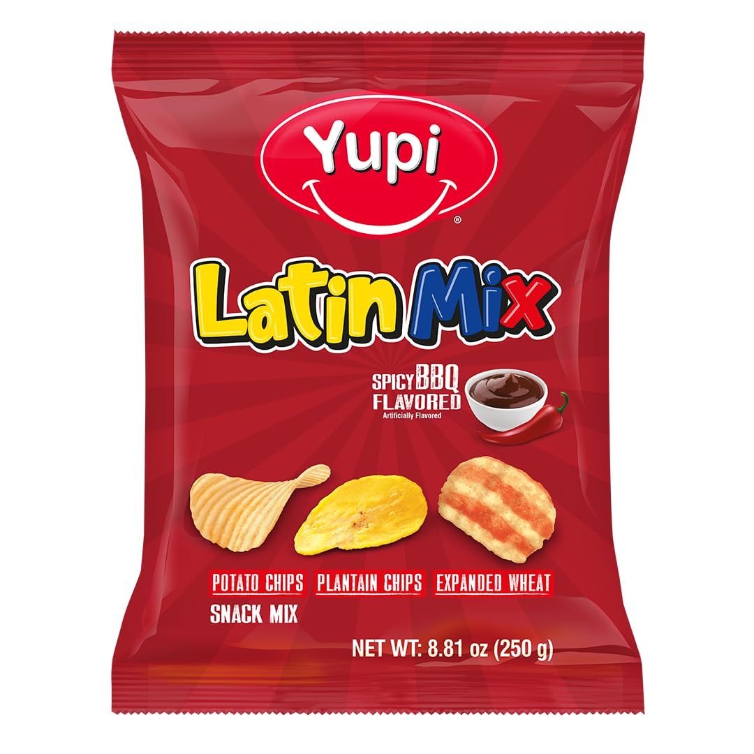 Mezcla de snacks Golpe Latin Mix BBQ Picante Yupi con sabor ahumado y toque picante.