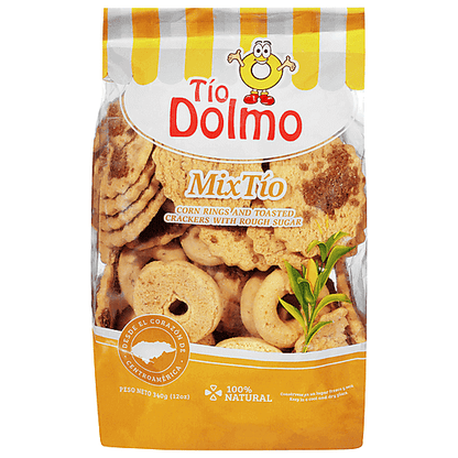 Mix de rosquillas y corn rings tradicionales con textura crujiente y sabor auténtico.