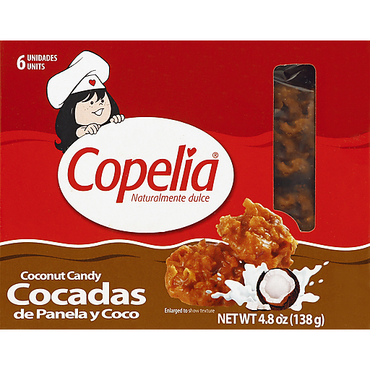 Dulces de coco Copelia elaborados con auténtico coco para disfrutar como snack o postre tradicional.