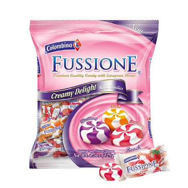 Dulce Colombina Fussion Creamy Delight con relleno cremoso y sabor dulce en presentación para snack.