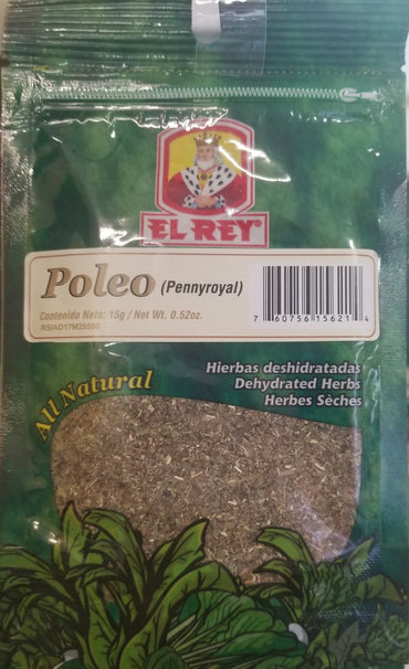 Poleo deshidratado El Rey utilizado en infusiones, bebidas calientes y recetas tradicionales latinoamericanas.