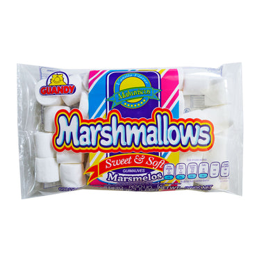 Malvaviscos gigantes de colores con textura suave y sabor dulce.