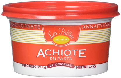 Pasta de achiote Los Patitos ideal para marinar carnes y preparar platos tradicionales.