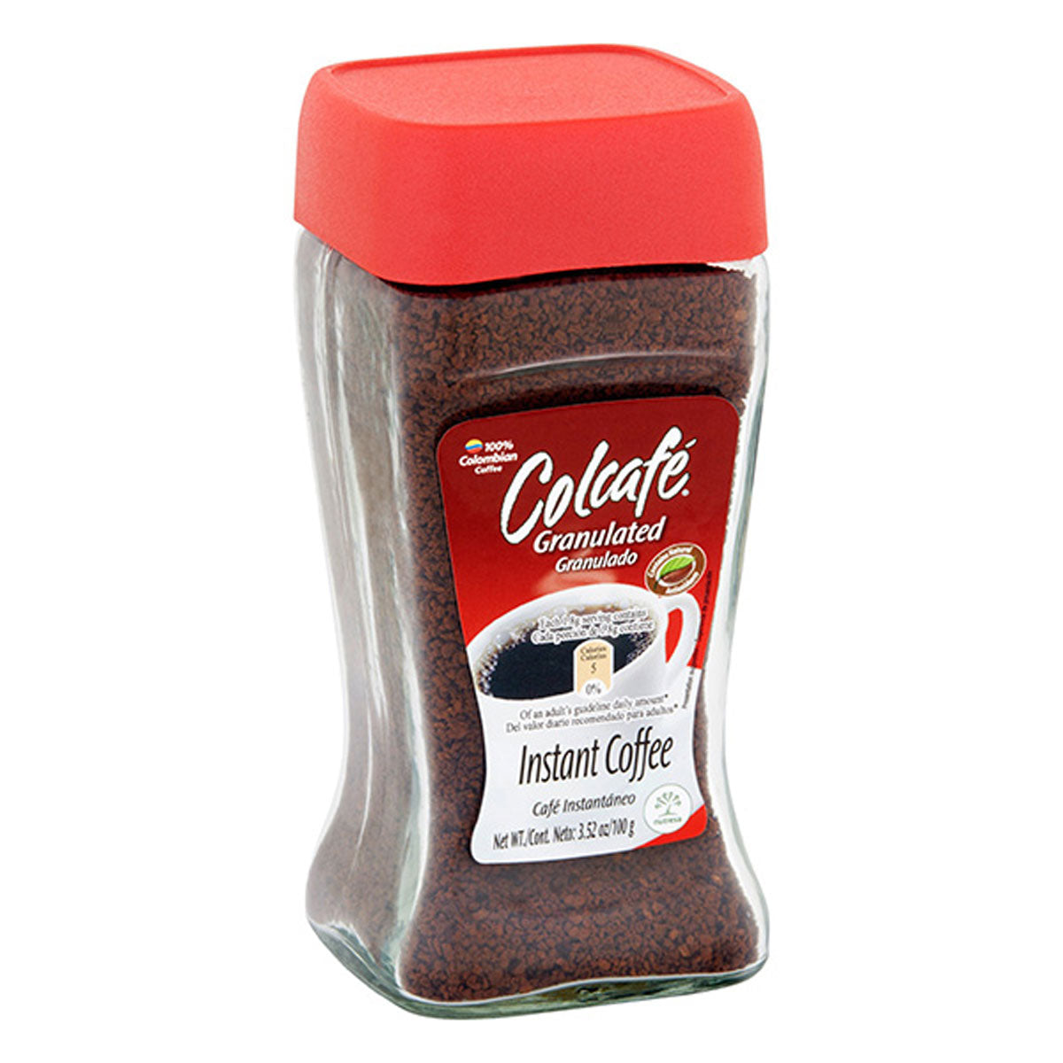 Café instantáneo granulado Colcafé elaborado con café colombiano para una preparación rápida y deliciosa.