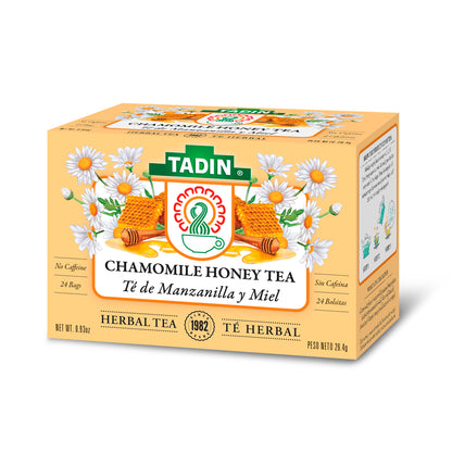 Té de manzanilla y miel Tadin con sabor suave y dulce.