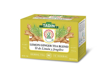 Té de limón y jengibre Tadin con mezcla cítrica y herbal.