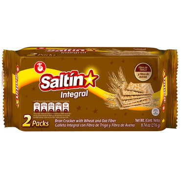 Galletas Saltín Integral Dux elaboradas con ingredientes integrales, ideales para acompañar comidas y meriendas.