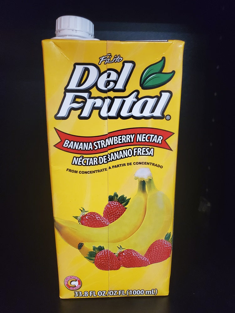 Néctar Del Frutal sabor fresa y banano en presentación familiar ideal para compartir.