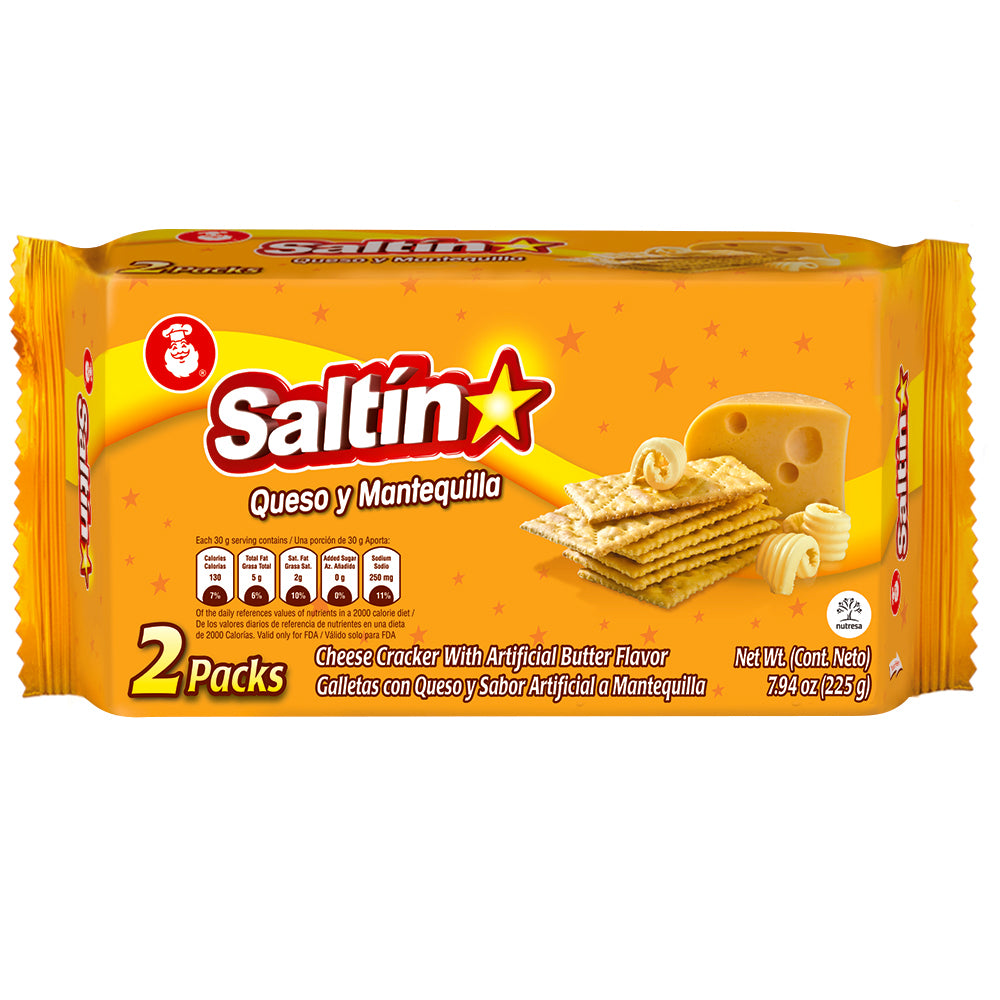 Galletas Saltín Dux sabor queso y mantequilla con textura crujiente y delicioso sabor para toda ocasión.