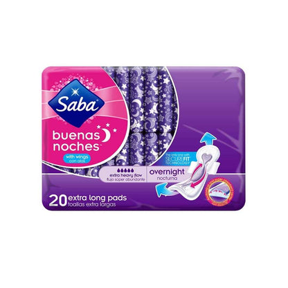 Saba Maxi Nocturna con Alas - Flujo Súper Abundante