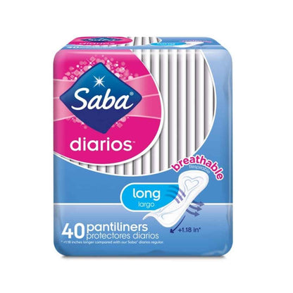 Saba Protectores Diarios Largos - 20 Paquetes de 40 unidades